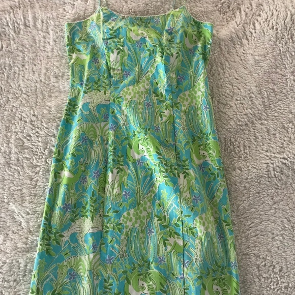 90s Vintage Lilly Pulitzer Safari Shift Dress - Picture 1 of 6